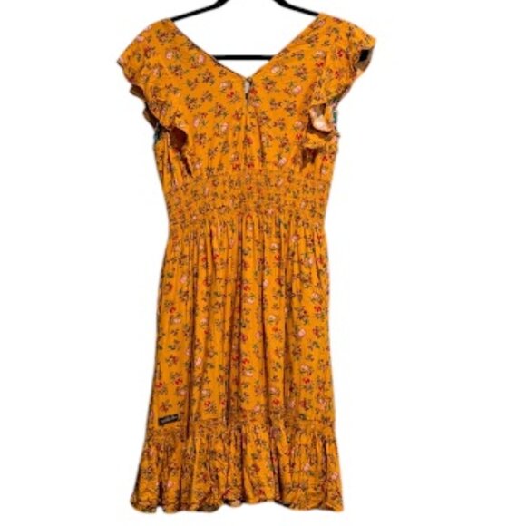 MATILDA JANE Ruffle Flutter Floral Fantasy Smocked Flounce Casual Dress Size XS - Picture 3 of 3